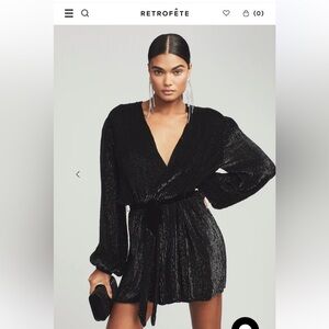 Retrofete Black Sequin Mini Dress